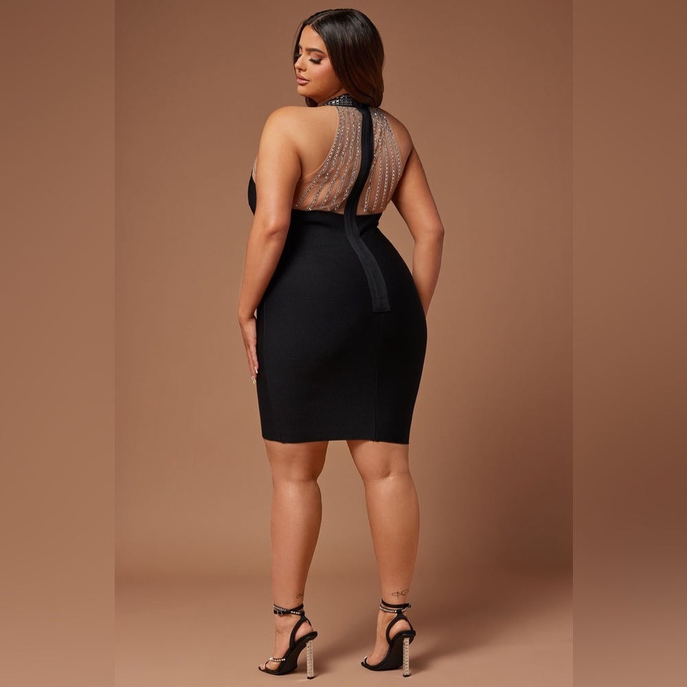 FASHION NOVA | Lina Embellished Bandage Mini Dress - Picture 2 of 15